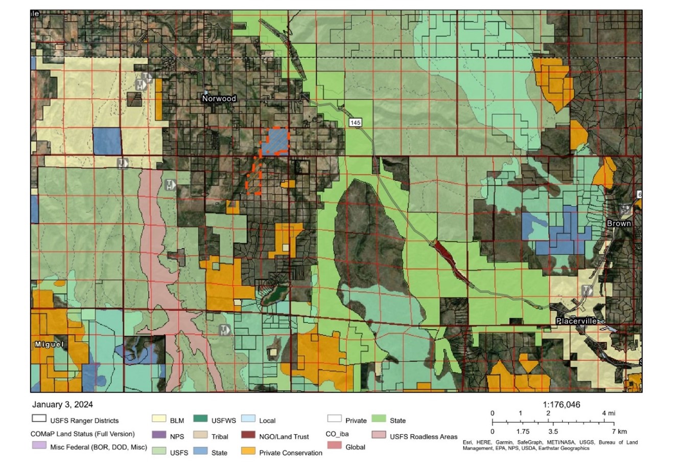 Map B-2. Land Features and Surface Ownership, CODEX Mapping Program