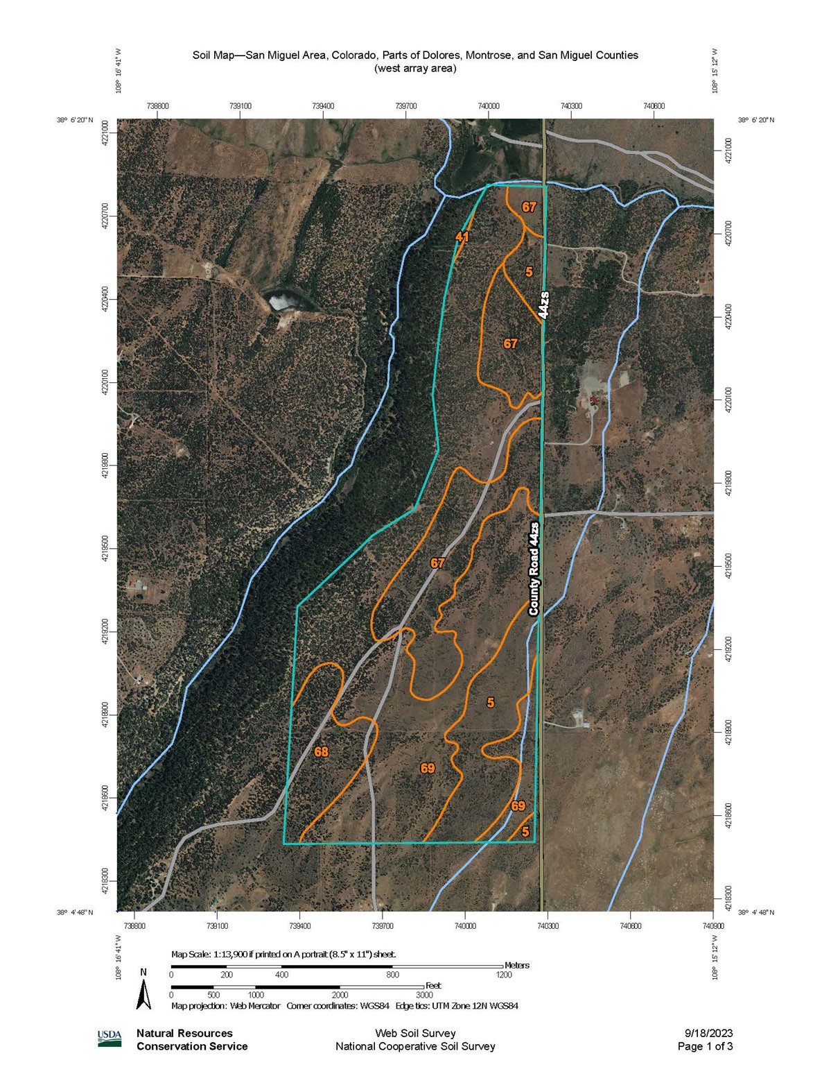 Figure 10 – USDA NRCS Web Soil Survey soils units in Section 2, the west array area