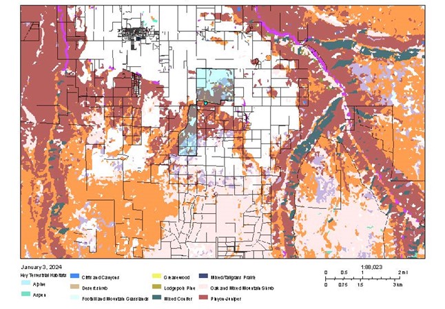 Figure 11 Key terrestrial habitat types of the Project area. Source: CODEX https://codex.cnhp.colostate.edu/.