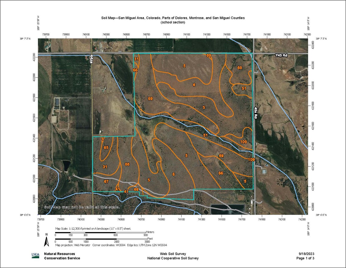 Figure 9 – USDA NRCS Web Soil Survey soils units in Section 1, the east array area.